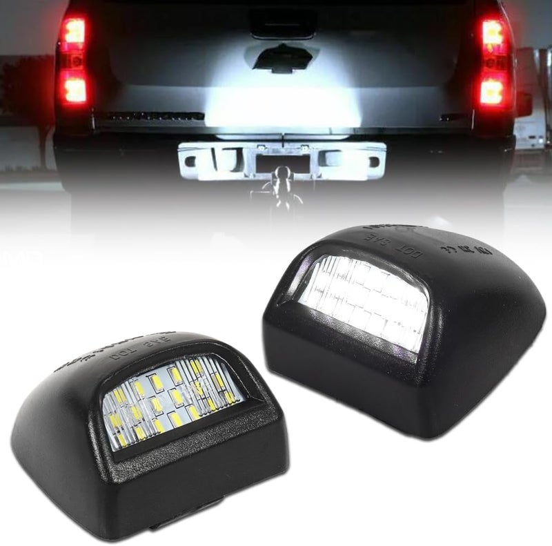 VANKUB LED License Plate Light for Chevy Silverado 1500 2500 3500 Suburban Tahoe GMC Sierra Yukon XL Cadi-llac Escalade Pickup Truck, Chevy Silverado Led Rear Tag Lamp, 6000K Xenon White Lights, 2 PCS - Image 1